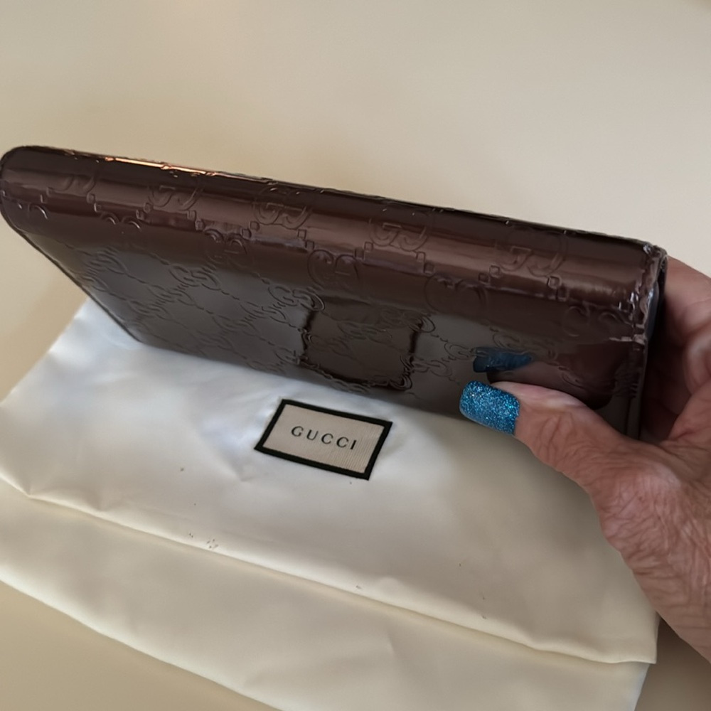 GUCCI 2010s METALLIC BORDEAUX LOVELY HEART WALLET - Picture 4 of 13